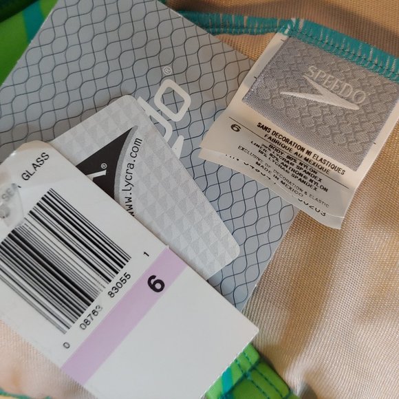 Speedo Blue Green Sea Glass 1 Pc Tank Swimsuit NWT - Picture 3 of 3